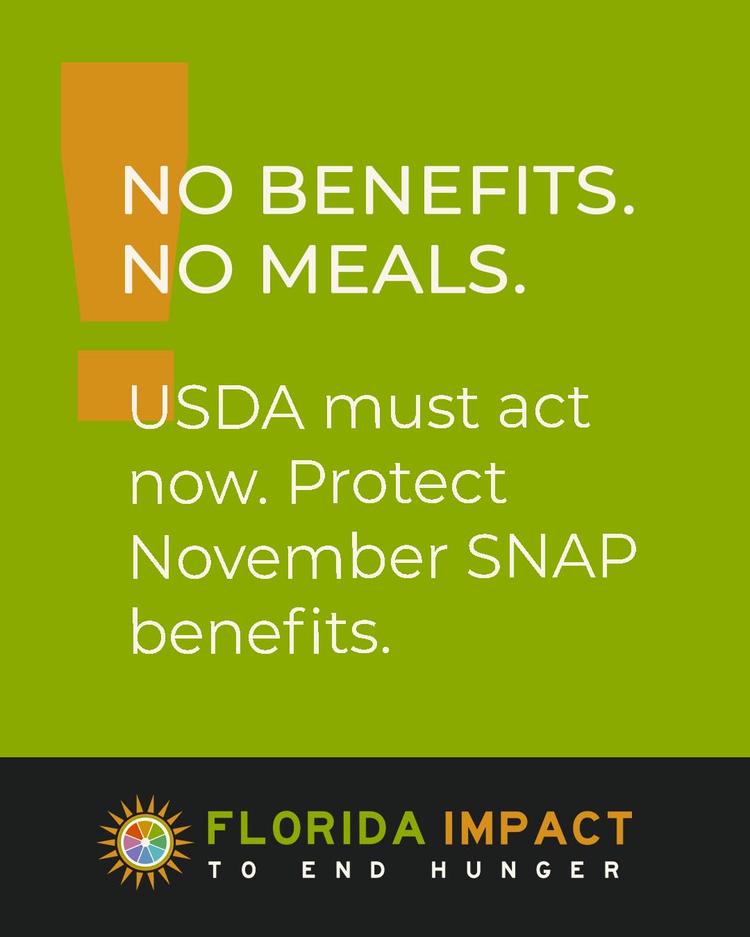 No Benefits No Meals graphic